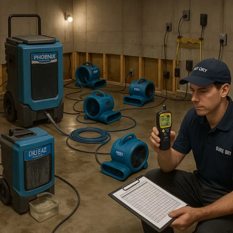 Structural Drying and Dehumidification process in Llano County, TX